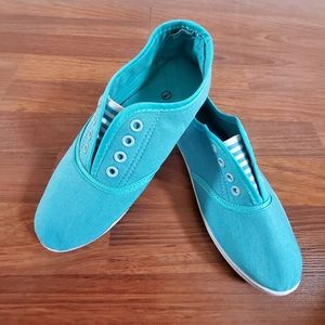 Canvas Flats Shoes Blue